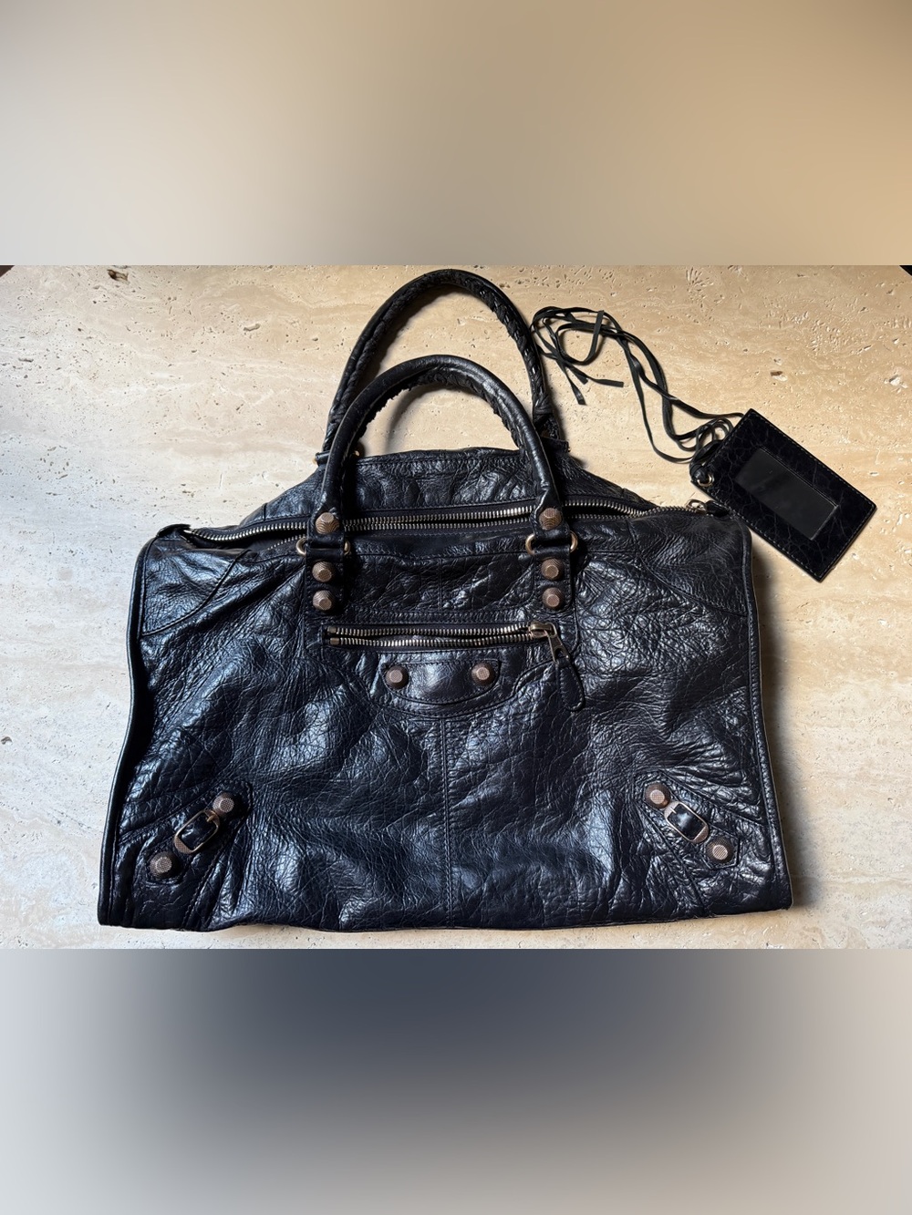 Balenciaga Black Leather XL City Bag